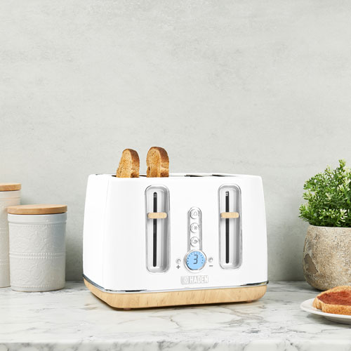 Haden Dorchester Toaster - 4-Slice - Matte White