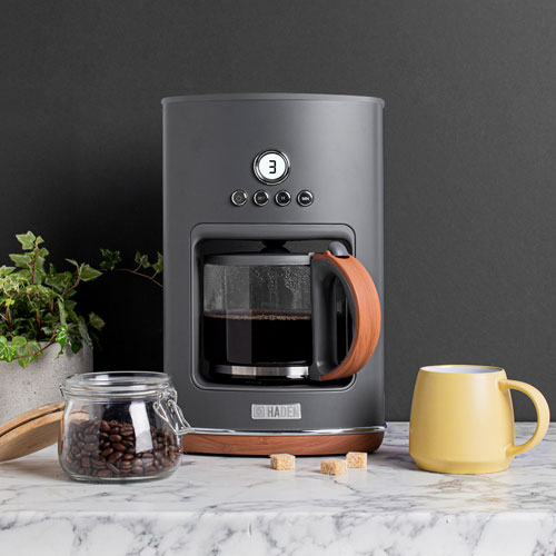 Haden Dorchester Ultra Pebble Programmable Drip Coffee Maker - 10-Cup - Grey
