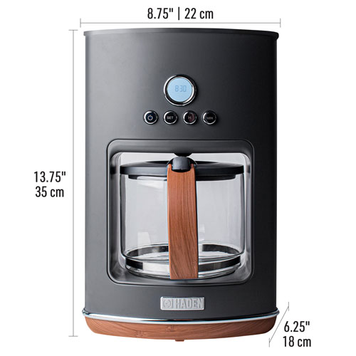 Haden Dorchester Ultra Pebble Programmable Drip Coffee Maker - 10-Cup - Grey