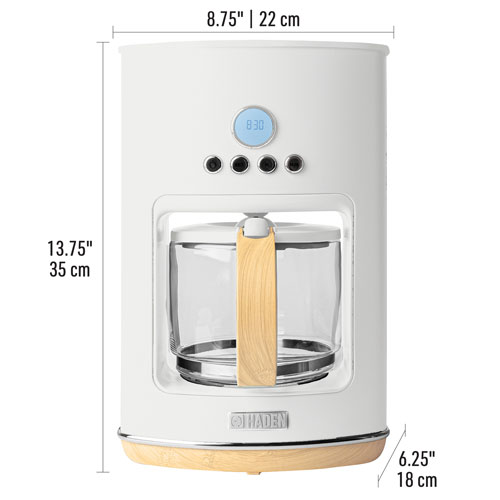 Haden Dorchester Ultra Pebble Programmable Drip Coffee Maker - 10-Cup - White