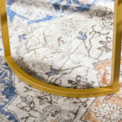 HOMCOM – Ensemble de 2 tables basses gigognes modernes avec dessus en verre trempé et cadre en acier pour salon, doré