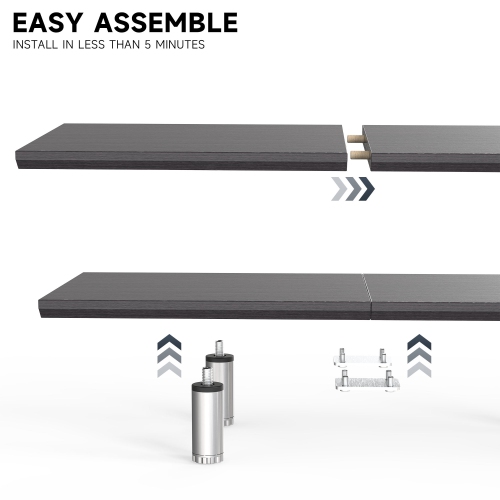 Fenge Dual Monitor Stand Riser, 39.4 Inch Height Adjustable Monitor Riser, Sturdy Wood & Steel Computer Monitor Stand for 2 Monitors,Black