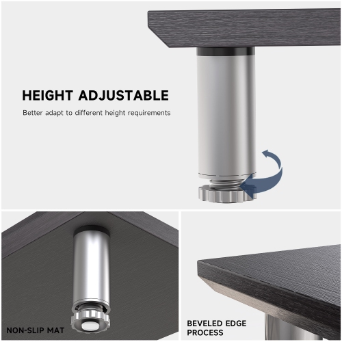 Fenge Dual Monitor Stand Riser, 39.4 Inch Height Adjustable Monitor Riser, Sturdy Wood & Steel Computer Monitor Stand for 2 Monitors,Black