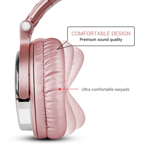 Casque d'écoute avec fil de OneOdio pour femmes deux prises avec micro - Rose