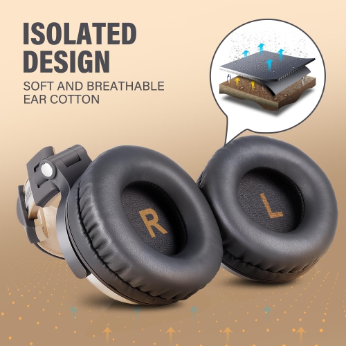 Casque d'écoute avec fil OneOdio avec transducteur Mic-50 mm offrant un son HIFI - Gris