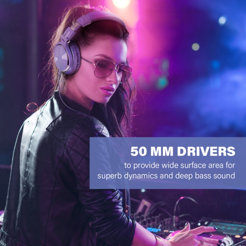 Casque d'écoute avec fil de OneOdio avec deux prises pour microphone pour jeunes adultes - Bleu pâle