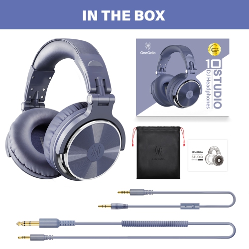 Casque d'écoute avec fil de OneOdio avec deux prises pour microphone pour jeunes adultes - Bleu pâle