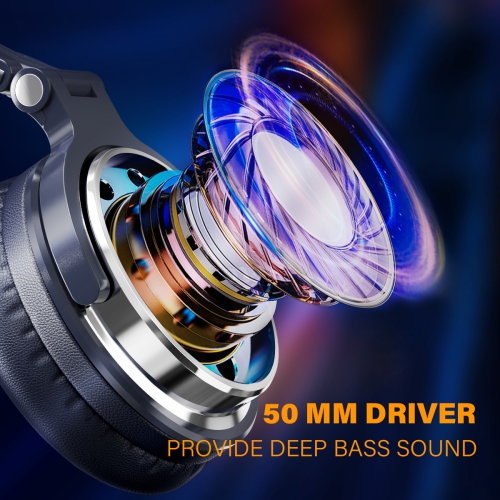 OneOdio Wired Over-Ear Headphones with Mic-Noise Cancelling Earcups & Dual Ports-Dark Blue