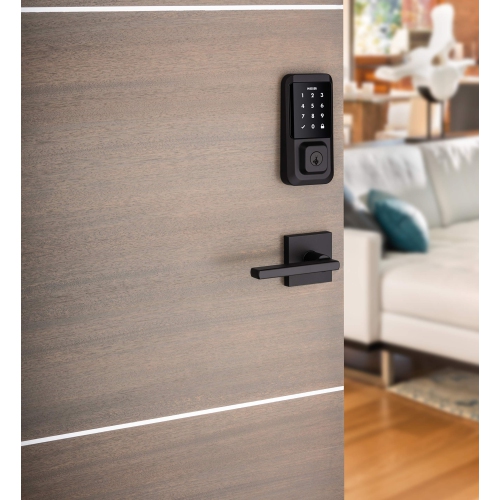 Weiser Halo Matte Black WiFi Smart Lock, Keyless Entry Door Lock, Touchscreen Keypad Door Lock, Amazon Alexa & Google Assistant/Google Home