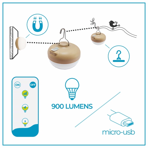 Newgarden Cherry Portable LED Lightbulb, Beige