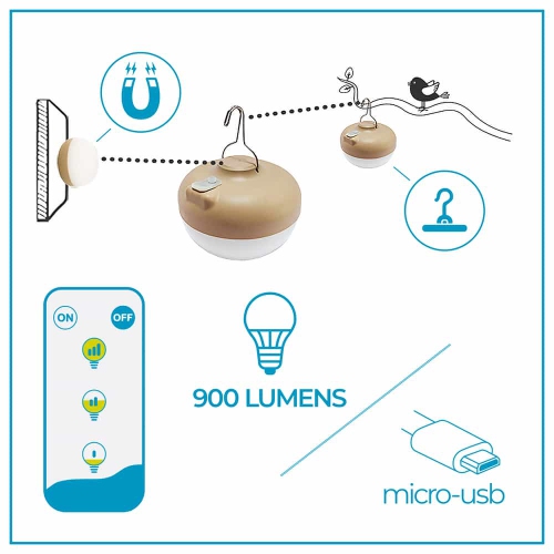 Newgarden Cherry Portable LED Lightbulb, Beige