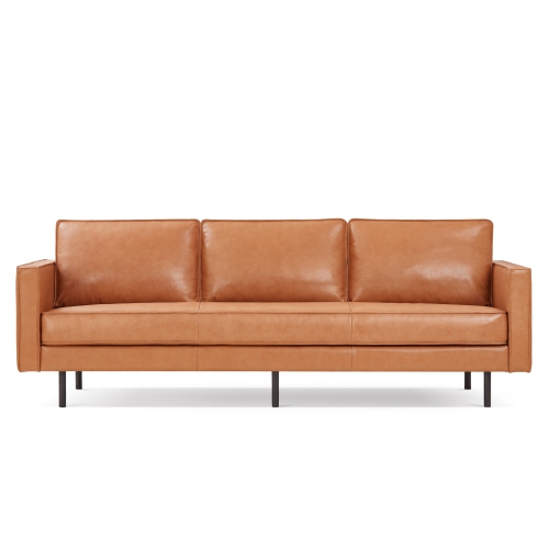 Valencia Grosseto Top Grain Leather Sofa, Three Seats, Cognac Color