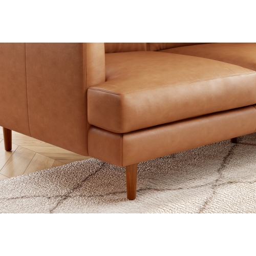 Valencia Grosseto Top Grain Leather Sofa, Three Seats, Cognac Color