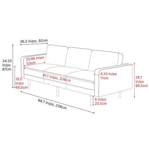 Valencia Varese Top Grain Leather Sofa,Cognac