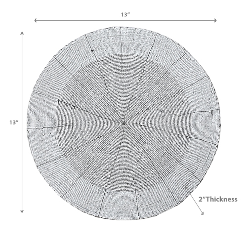 Maison Concepts Christmas Beaded Round Placemat White - Set of 4