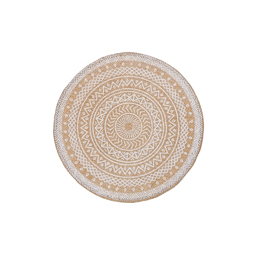 Maison Concepts Round Jute Placemat White Mandala - Set of 12