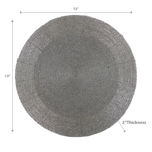 Napperon rond perlé de Noël de Maison concepts - Ensemble de 4