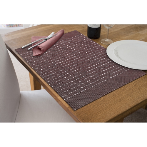 Napperon en vinyle de coton à rayures fines de Maison concepts - Ensemble de 12