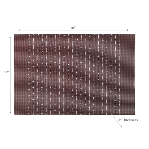 Napperon en vinyle de coton à rayures fines de Maison concepts - Ensemble de 12