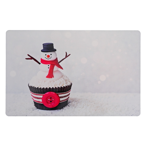 Maison Concepts Christmas Plastic Placemat Snowman Cupcake - Set of 12