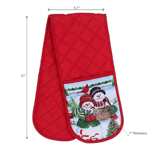 Maison Concepts Christmas Double Oven Mitt Snowman Couple - Set of 2
