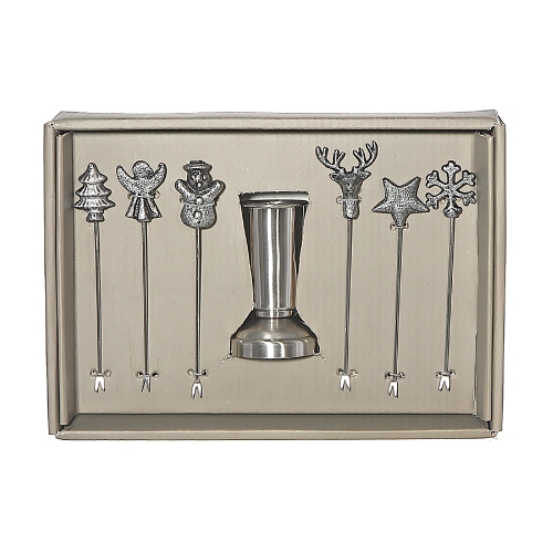 Ensemble de 6 médiators à cocktail assortis avec support de Maison concepts pour Noël