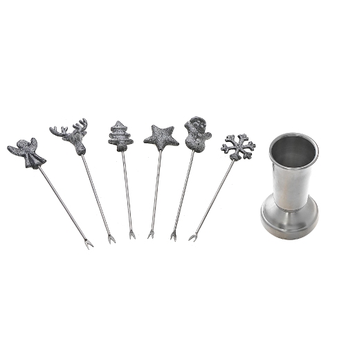 Ensemble de 6 médiators à cocktail assortis avec support de Maison concepts pour Noël