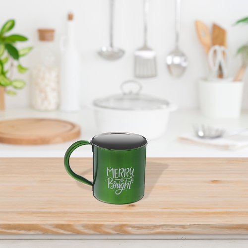 Maison Concepts Christmas Stainless Steel Mug With Printing Merry & Bright - Set of 2