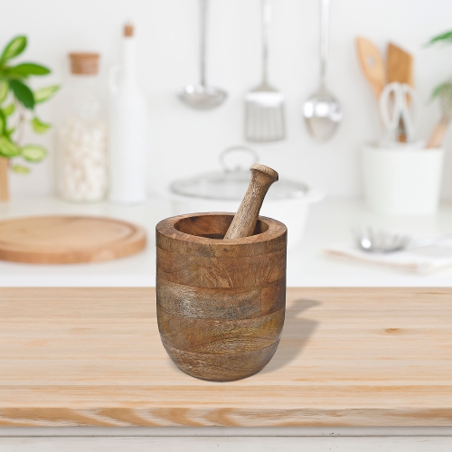 Maison Concepts Mango Wood Mortar & Pestle 5.5"