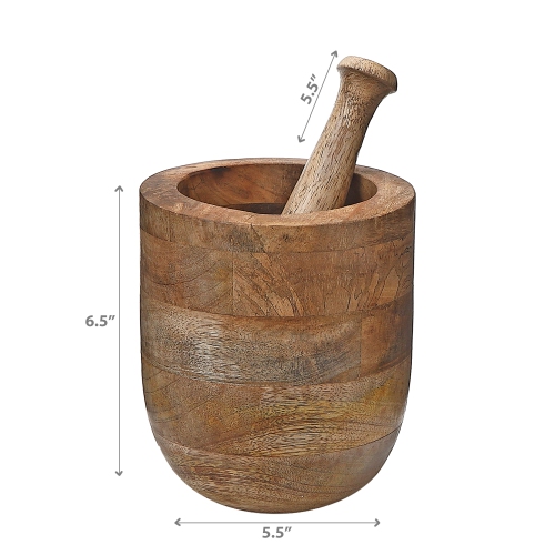 Maison Concepts Mango Wood Mortar & Pestle 5.5"