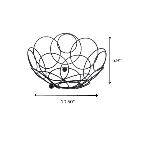 Panier de fruits avec revêtement en poudre noir de Maison concepts