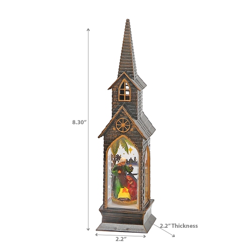 Maison Concepts Led Bronze Church With Nativity Scene