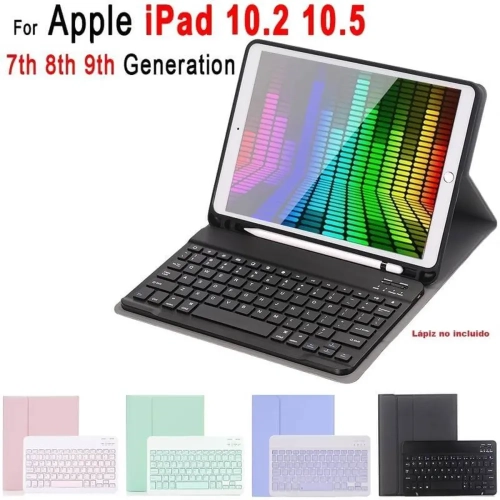Keeguard Leather iPad 9 8 7 10.2 Keyboard Case with Pen Holder - Compatible with Apple iPad Air 3, 10.2 iPad 9th, 8th, and 7th Gen