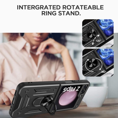 Samsung – Étui pour Galaxy Z Flip 5 avec béquille en anneau, étui antichoc pour support magnétique de voiture Galaxy Z Flip 5 5G, noir