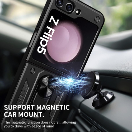 Samsung – Étui pour Galaxy Z Flip 5 avec béquille en anneau, étui antichoc pour support magnétique de voiture Galaxy Z Flip 5 5G, noir