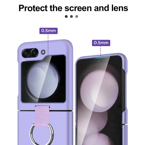 Samsung – Étui pour Galaxy Z Flip 5 avec anneau, étui protecteur mince et ajusté pour femme, étui mignon pour Samsung Galaxy Z Flip 5 5&nbsp;g, violet