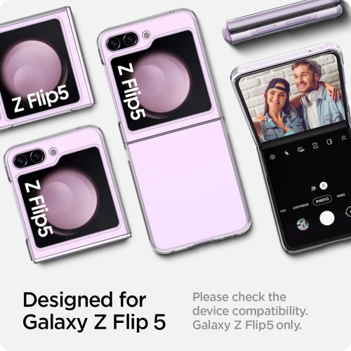 Étui transparent pour Galaxy Z Flip 5 de Samsung, étui rigide transparent ultramince et transparent anti-jaune pour Samsung Flip 5 5G