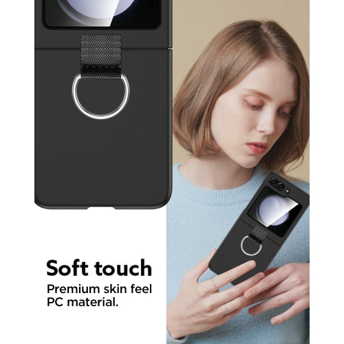 Samsung – Étui pour Galaxy Z Flip 5 avec anneau, étui protecteur mince et ajusté pour femme, étui mignon pour Samsung Galaxy Z Flip 5 5&nbsp;g, noir