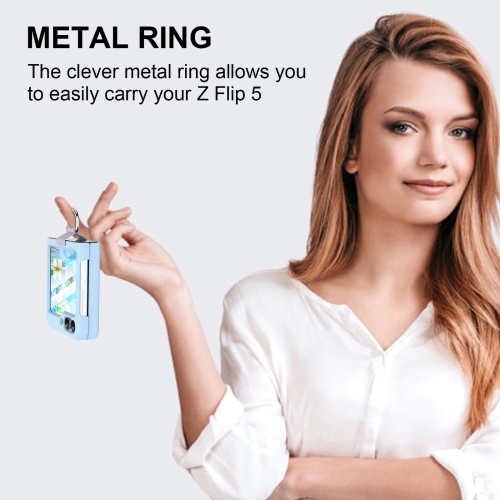for Samsung Galaxy Z Flip 5 Case with Ring Shockproof Silicone Protective Cover Flip Z 5 Phone Case for Galaxy Z Flip 5 5G 2023 - Blue