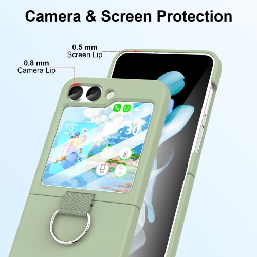 for Samsung Galaxy Z Flip 5 Case with Ring Shockproof Silicone Protective Cover Flip Z 5 Phone Case for Galaxy Z Flip 5 5G 2023 - Green