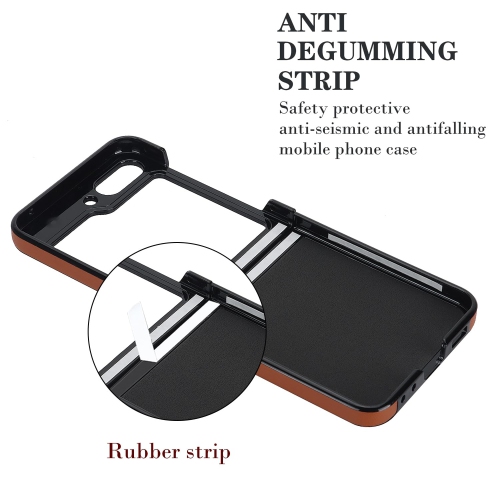 Samsung Galaxy Z Flip 5 Case, Samsung Z Flip 5 Case Cute Aesthetic Leather Case for Women Men Diamond-Shaped Pattern Shockproof Protective Bumper