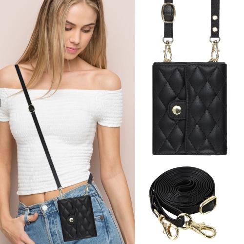 Samsung Galaxy Z Flip 5 Case, Wallet Phone Case Cute Leather Case with Card Holder Crossbody Cover for Women Girls Strap Wristlet RFID Blocking