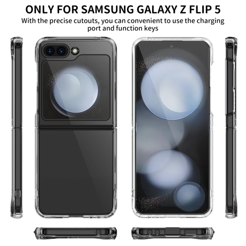 Samsung Galaxy Z Flip 5 Case Crystal Clear Anti-Yellowing Shock-Absorption Scratch Resistant Premium Acrylic Full Protective Case for Samsung Galaxy
