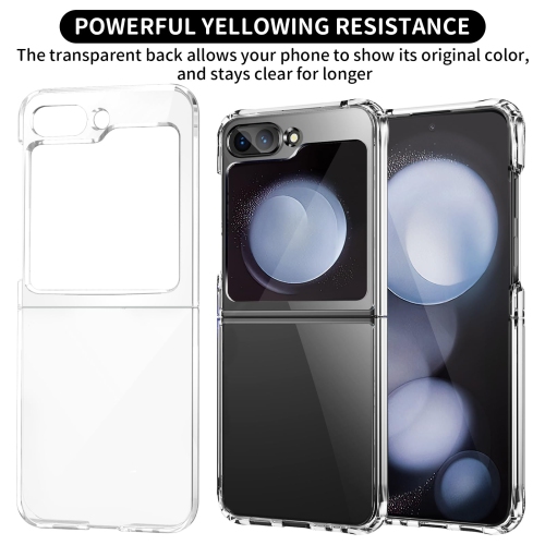 Samsung Galaxy Z Flip 5 Case Crystal Clear Anti-Yellowing Shock-Absorption Scratch Resistant Premium Acrylic Full Protective Case for Samsung Galaxy