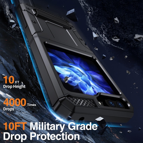 Étui pour Galaxy Z Flip 5 de Samsung, étui protecteur antichoc double couche durable en TPUR et en polycarbonate de qualité militaire avec béquille