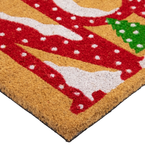 Brown and Red "Noel" Natural Coir Outdoor Christmas Doormat 18" x 30"