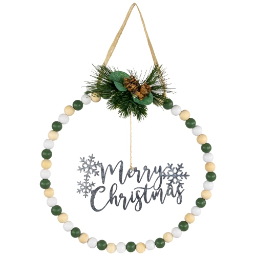 NORTHLIGHT  "12"" Beaded Merry Christmas Wall Decoration"