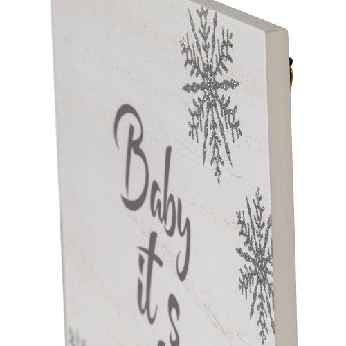 11.75" Glittered "Baby It's Cold Outside" Christmas Wall Sign