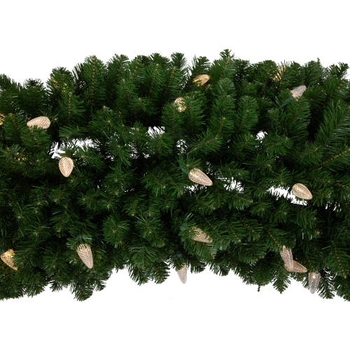Pre-Lit Giant Commercial Pine Wreath - 12' - LED C9 Warm White Lights