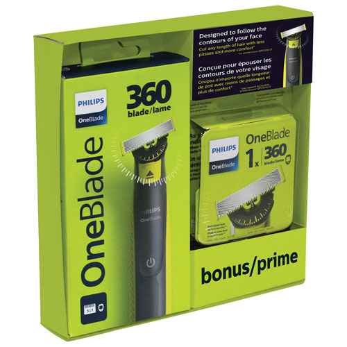 Philips OneBlade 360 Holiday Bundle Face Trimmer with Bonus 360 Blade